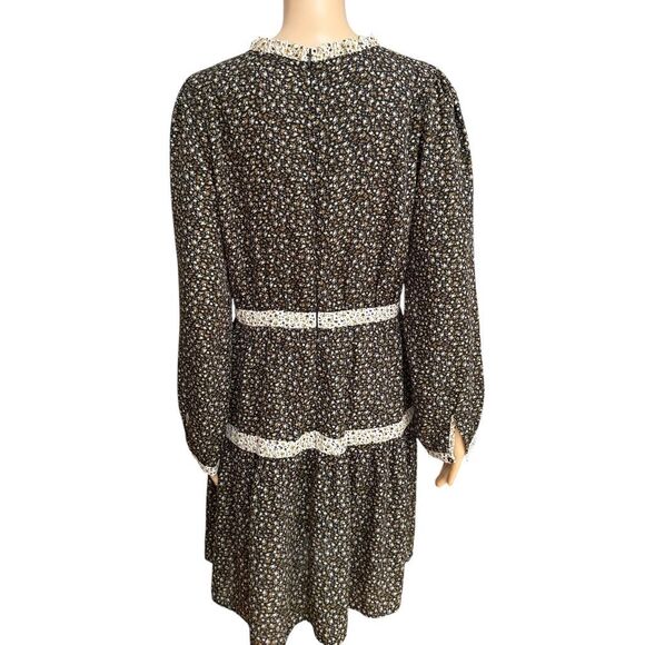 Bohme DITSY FLORAL DRESS IN BLACK tiered boho size M - Picture 3 of 8